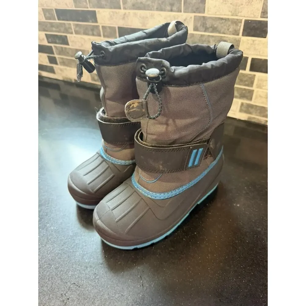 Cat & Jack Thermolite Black Grey Blue Snow Boots Size 1